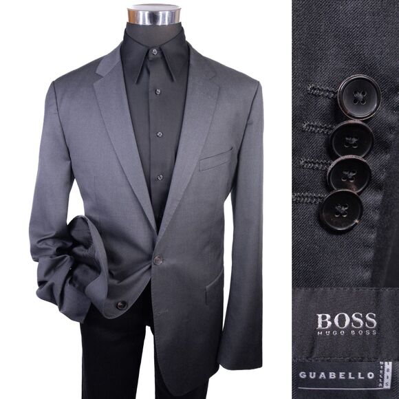 BOSS Hugo Boss GUABELLO Blazer Sport Suit Coat Jacket Men’s 44L Super 120's Wool - Picture 1 of 16